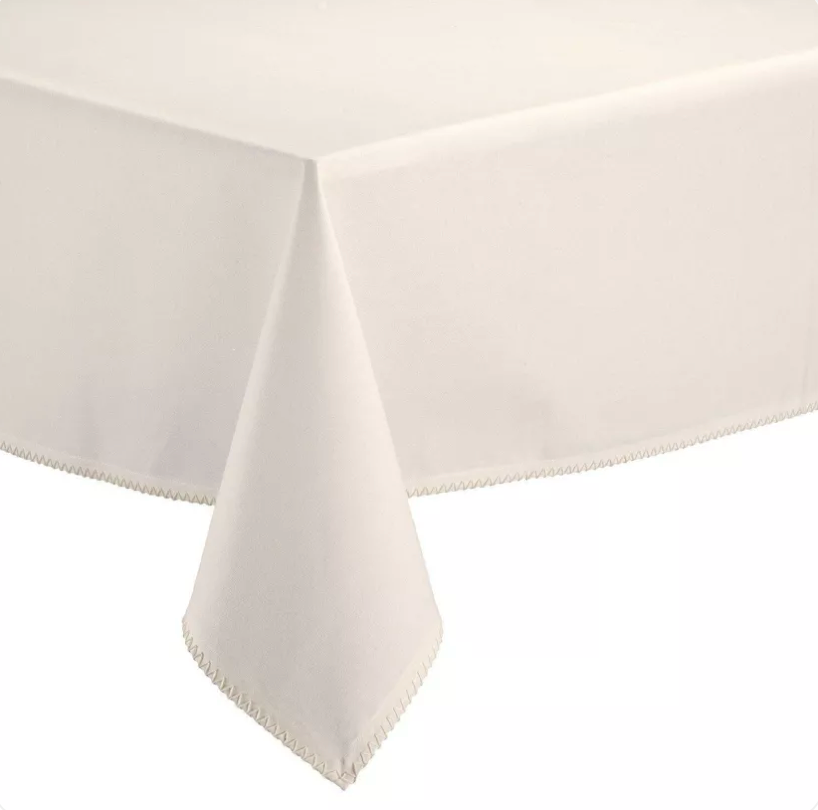 Nappe en coton recyclé anti-tâches Ivoiree brodée et personnalisée - Atelier deux points