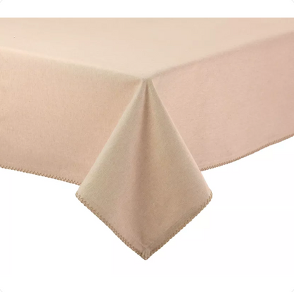 Nappe en coton recyclé anti-tâches Naturel brodée et personnalisée - Atelier deux points