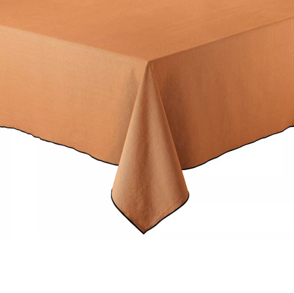 Nappe en coton recyclé Caramel brodée et personnalisée - Atelier deux points