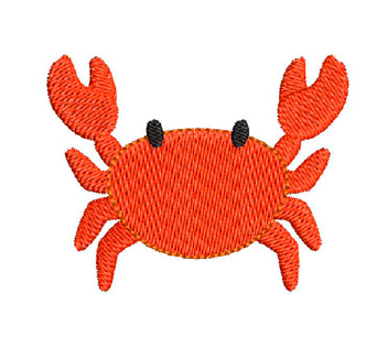Broche brodée motif Crabe - Atelier deux points