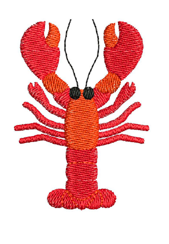 Broche brodée motif Homard - Atelier deux points