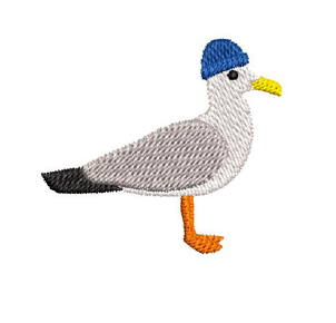 Broche brodée motif Mouette bonnet - Atelier deux points