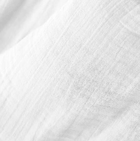 Nappe double gaze de coton unie brodée chantilly - Atelier deux points