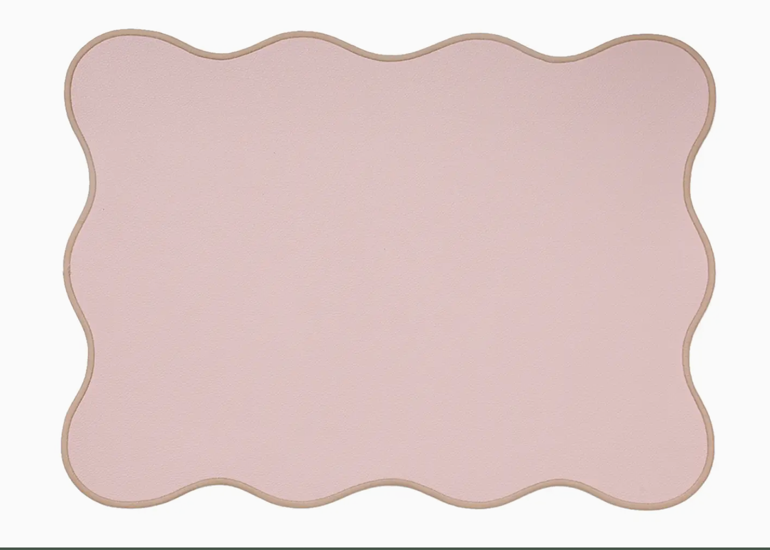 Set de table en PVC brodé uni rose et beige - Atelier deux points