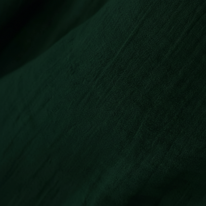Serviette double gaze de coton unie brodée vert sapin - Atelier deux points