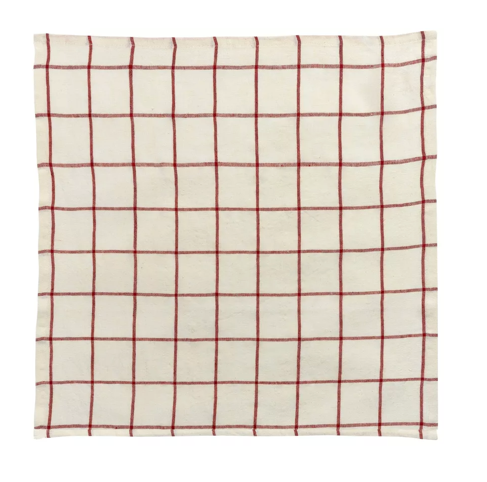 Serviette à carreaux en lin