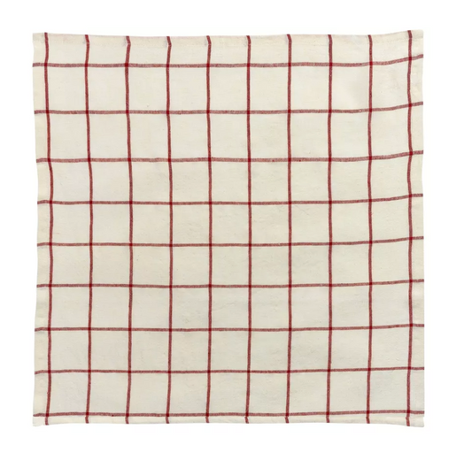 Serviette à carreaux en lin