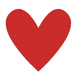 Broche brodée motif Grand coeur rouge - Atelier deux points
